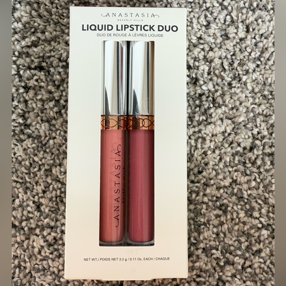 New Anastasia Beverly Hills Lip Gloss Duo Crush Dusty Rose Set